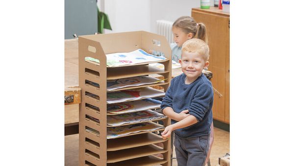 BETZOLD Bildertrocknungsregal DIN A3, Pappe, mit 14 Ablagen
