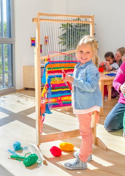 Kinderwebstuhl, Wolle, Strickrahmen, Rainbow Farben, Spielzimmer