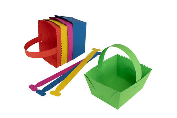 Geschenkkörbchen aus Fotokarton, 10 Stück, farbig sortiert Geschenkkörbchen aus Fotokarton, 10 Stück, farbig sortiert