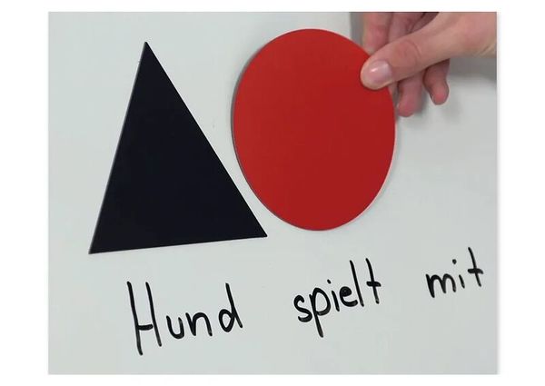 triangle, circle, rot, hand, pädagogisch