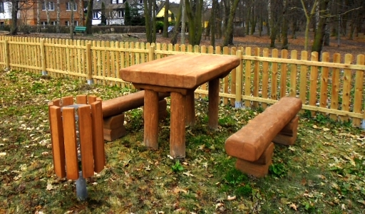 Spieltisch, Holz, Sitzbank, Außenbereich, Rundwerk