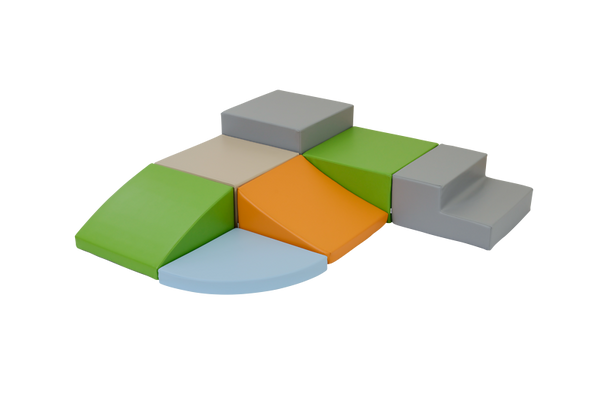 KITAEINKAUF Bewegungsparcours Schaumstoff, Midi, Kunstleder, 7-teiliges Set