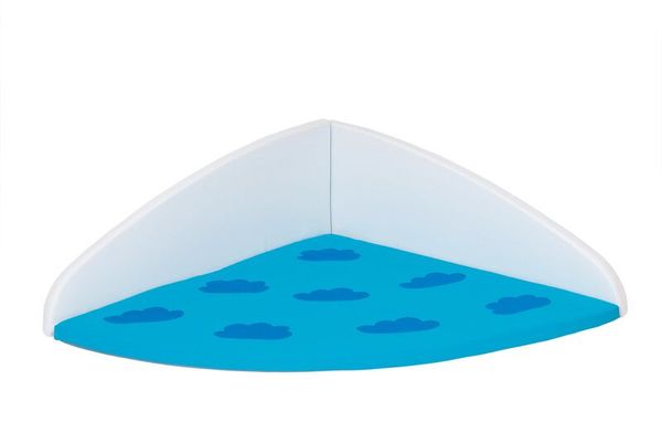Spielmatte für Ecke mit Wandpolster, Schaumstoff/ Kunstleder, Motiv Wolken, (HxTxB): 140 x 140 x 50 cm