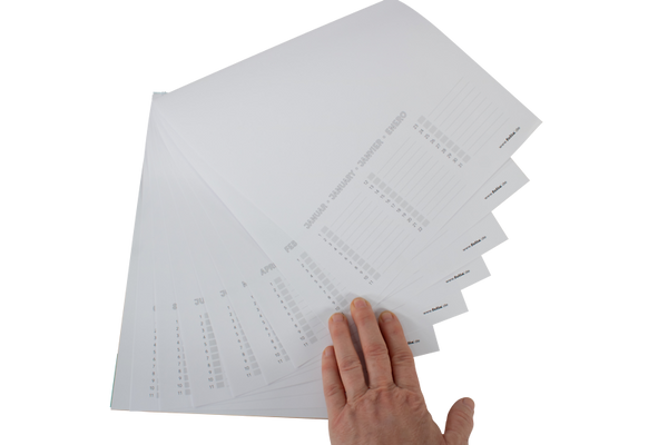 FOLIA Bastel-Dauerkalender, DIN A4, weiß, 12 Monatsseiten, 1 St.