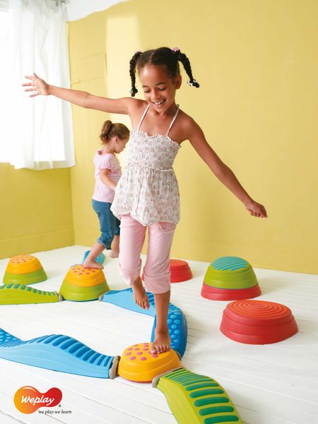 toddler, playground, balance, pink leggings, patterned top