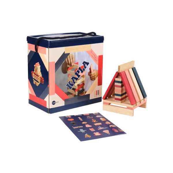 KAPLA 120er Bausteine Box - Natur, Rosa, Rot, Dunkelblau KAPLA 120er Bausteine Box - Natur, Rosa, Rot, Dunkelblau