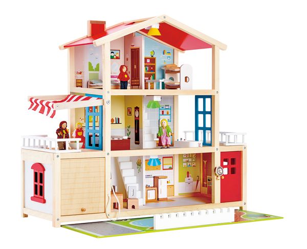 HAPE Puppen-Villa, Holz, Maße: 73 x 90 x 56 cm HAPE Puppen-Villa, Holz, Maße: 73 x 90 x 56 cm