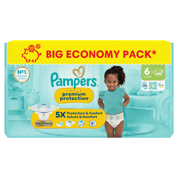 Babywindeln, Pampers, Premium-Schutz, Großes Sparpack, Größe 6