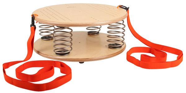 Tischplatte, Stahlfedern, Kabelspirale, Gurtband, Hochstuhltablett