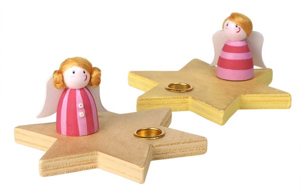 Kerzenhalter "Stern mit Engelchen" Kerzenhalter "Stern mit Engelchen"