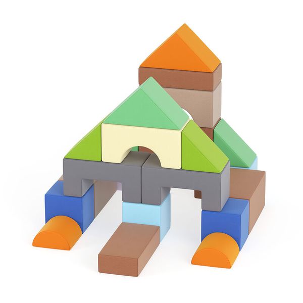 KITAEINKAUF Schaumstoff-Bausteine Happy Castle Set Krippe, 23-teiliges Set, Farbkombination wählbar