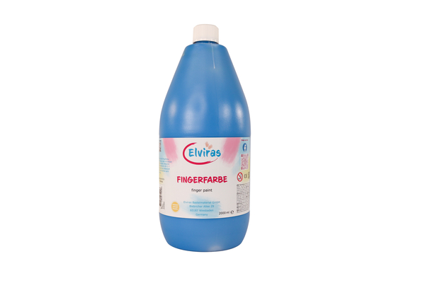 Fingerfarben, Flüssigfarbe, Kunstfarben, Blau, 2000 ml