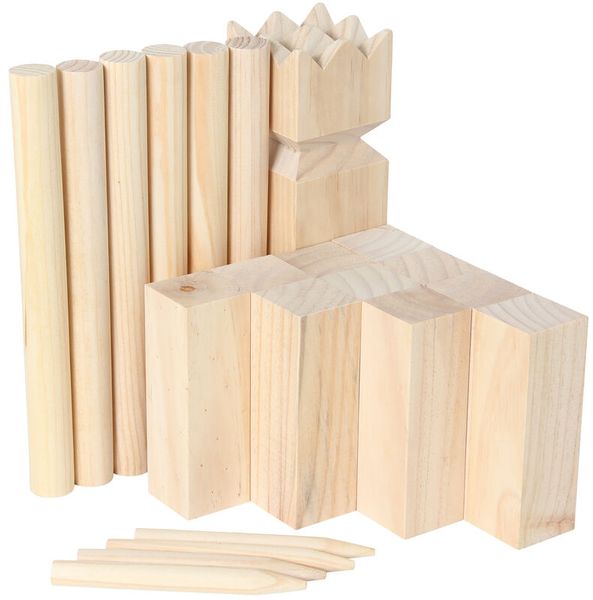 Holzbausteine, Jenga-ähnlich, Konstruktionsspielzeug, Naturholz, Bausteine