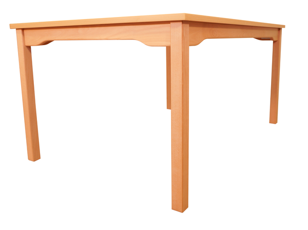 Tisch mit Holzbeinen, buche, 120 x 80 x 37 - 76 cm