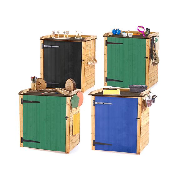 Outdoorschrank mit Tafelfolie, 4 Stück