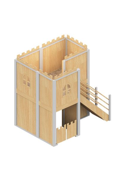 holzhaus, kleine burgturm, spielzeughaus, holzbau, tor/toröffnung