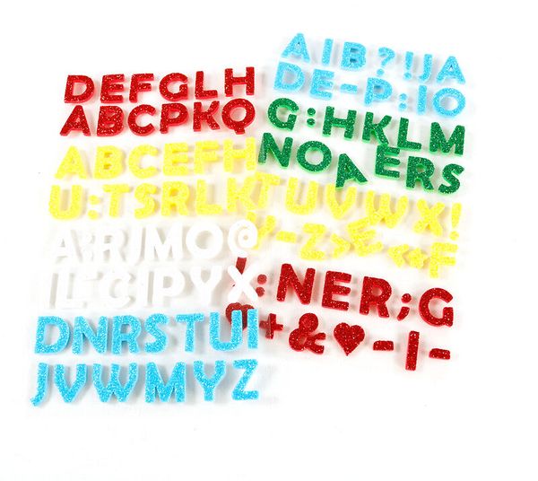 FOLIA Moosgummi Glitter-Buchstaben & Zahlen, 1,5 cm, 500 Stück