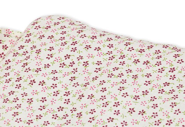 blumiges muster, Stoff, bedrucktes Tuch, rosa Blüten, Pünktchen