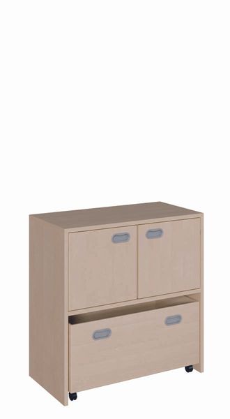 Schrank, hohe Sockelnische inkl. hohem Rollkasten, 2 Türen (B/H/T: 78 x 80 x 40 cm)