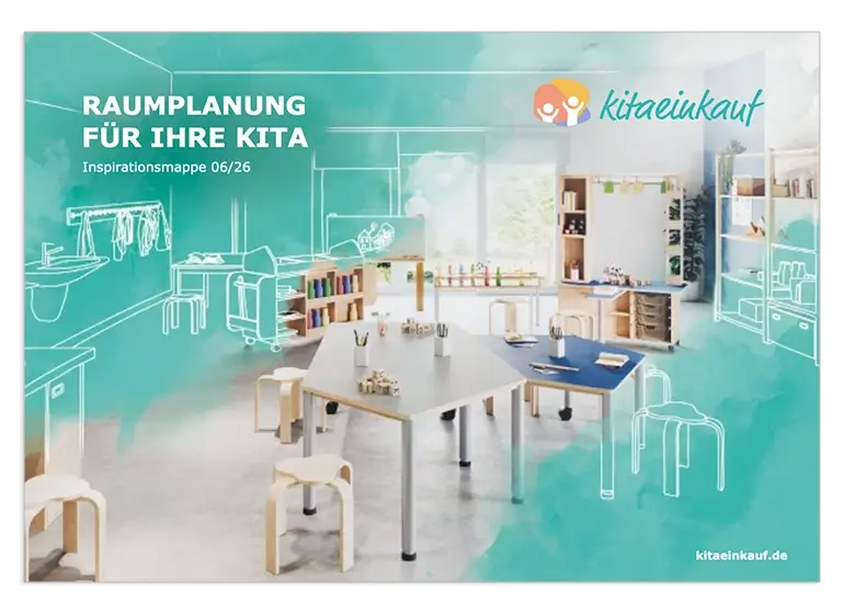 Kita Einrichtung, Raumplanung, Kinderstuhl, Tische, Spielzeugregal