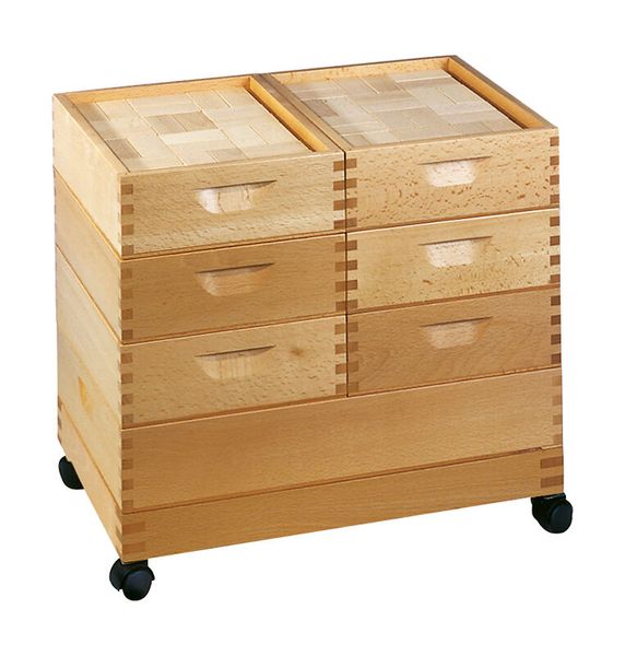 Holzkasten, Schubladenkasten, Rollkasten, Holzkommode, Aufbewahrungskasten