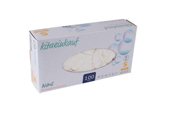 Handschuhe Nitril, puderfrei, Gr. S, 100 Stk., weiß