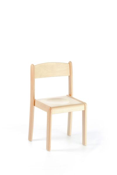 Kinderstuhl, Holzstuhl, Sitzauflage, Naturholz, Beige