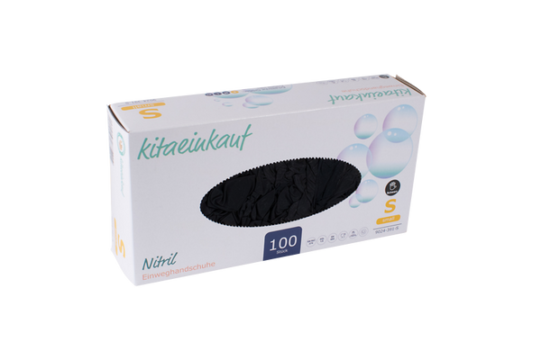 Handschuhe Nitril, puderfrei, Gr. S, 100 Stk., schwarz