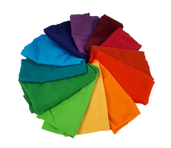 bunte Stoffe, Stoffbündel, farbige Tücher, Stoffsortiment, Farbenvielfalt