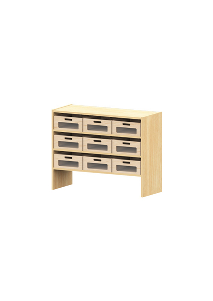 Schubladenkast, Holzschrank, 9-Schubladen, Aufbewahrungsschrank, Kompakte Organizer
