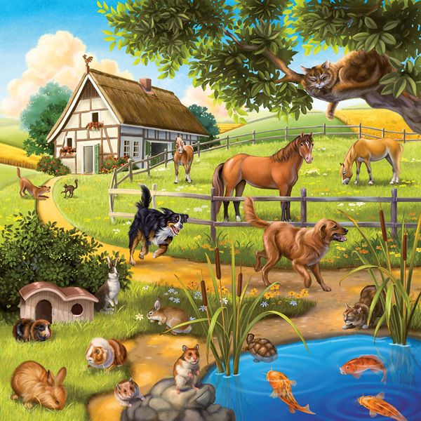 RAVENSBURGER Puzzle Wald-/Zoo-/Haustiere, 3 x 49 Teile, ab 5 Jahre RAVENSBURGER Puzzle Wald-/Zoo-/Haustiere, 3 x 49 Teile, ab 5 Jahre