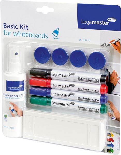 Whiteboard, Whiteboard markers, Set, Marker tips, Cleaner spray
