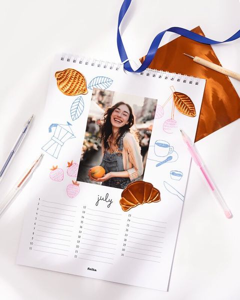 FOLIA Bastel-Dauerkalender, DIN A4, weiß, 12 Monatsseiten, 1 St.