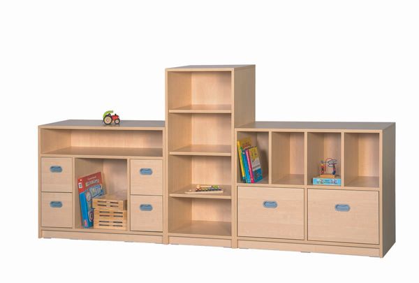 Mehrzweckregal, Kinderregal, Holzregal, Aufbewahrung, Schubladen