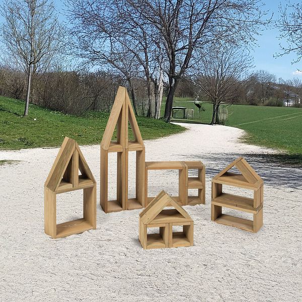 holzspielzeug, holzbausteine, hausmodelle, modulares spielzeug, kinderkonstruktion