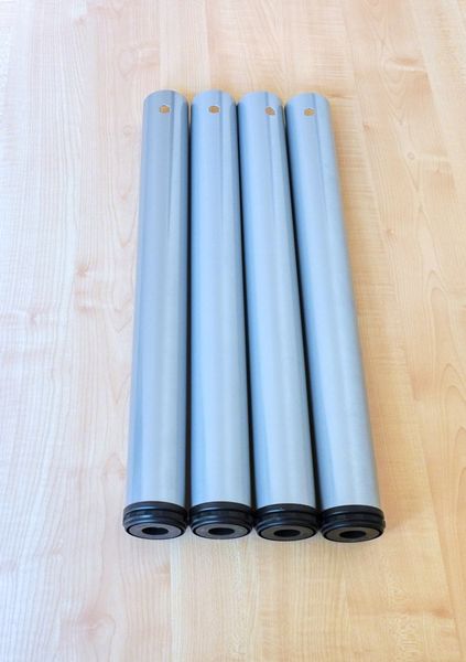 Zargenloser Rechtecktisch 120x80 cm, Ahorn Dekor, Metallbeine höhenverstellbar