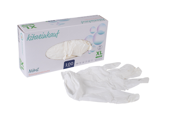 Handschuhe Nitril, puderfrei, Gr. XL, 100 Stk., weiß
