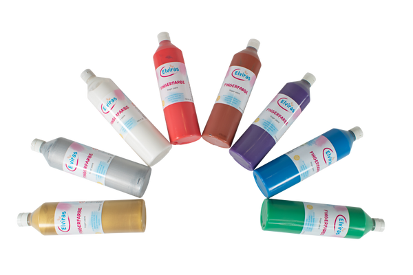 ELVIRAS Fingermalfarbe Herbst- & Winterfarben-Set, 8 x 750 ml
