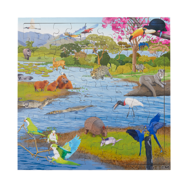 ROLF EDUCATION Interaktives Puzzle Sumpfgebiet, 81 Teile, Holz, ab 4 Jahre (SONDERANGEBOT)