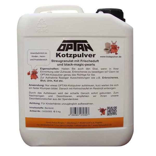 Optan Kotzpulver, Bindemittel für Erbrochenes, 5 kg