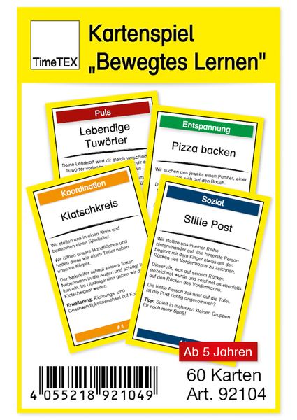 Kartenspiel Bewegtes Lernen, 60-tlg., im Etui Kartenspiel Bewegtes Lernen, 60-tlg., im Etui