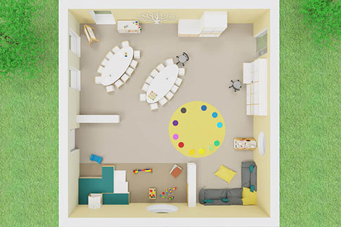 Darstellung Gruppenraum Ü3 von oben