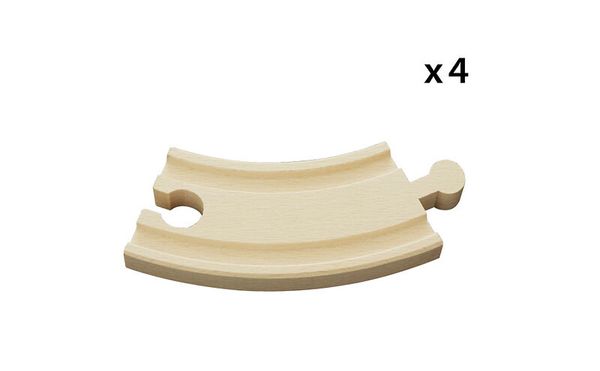BRIO Kurze gebogene Gleise (E1), 4 Teile, ab 3 Jahre