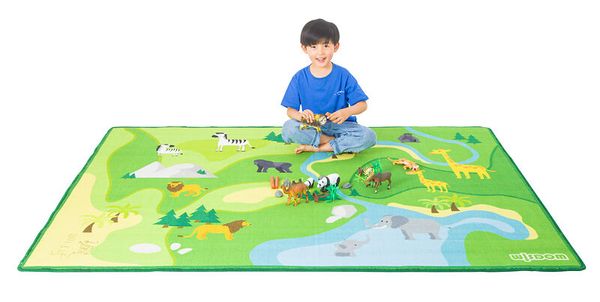 Spielteppich Zoo 200 x 150 cm, rutschfeste Unterseite