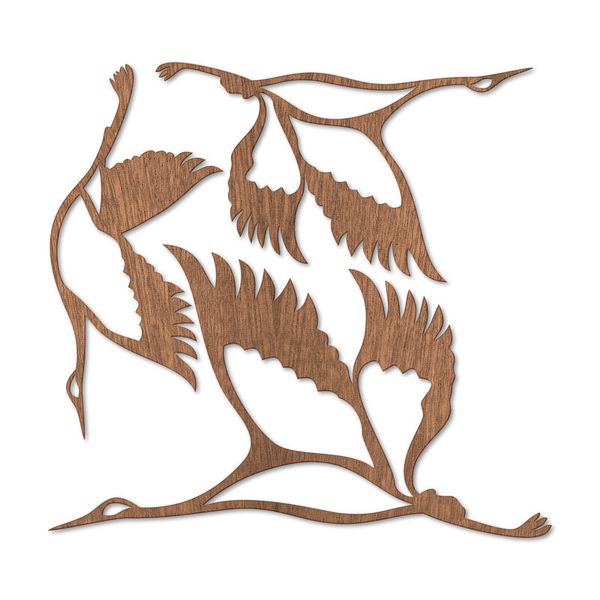 Wanddekoration - Kraniche, Mahagoni, 3 St. im Set - verschiedene Größen Wanddekoration - Kraniche, Mahagoni, 3 St. im Set - verschiedene Größen