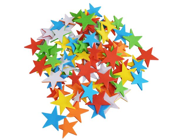 Sterne, Sterne aus Papier, Konfetti, Bastelmaterial, bunte Sterne