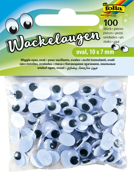 FOLIA Wackelaugensortiment oval, 7x5, 10x7 und 12x9 mm, 300 Stück