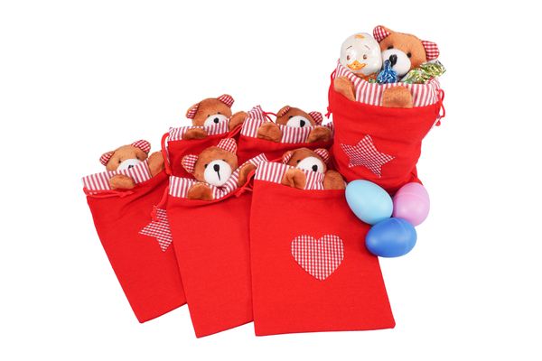 Kissen, Geschenktüte, teddy, rote tasche, Plüschspielzeug