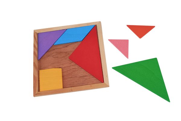Tangram Puzzle aus Holz, 4 Stück Tangram Puzzle aus Holz, 4 Stück