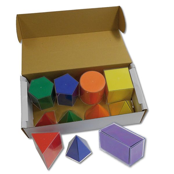 Geometrie-Körper Set mit Flächenabwicklung, 11er Set